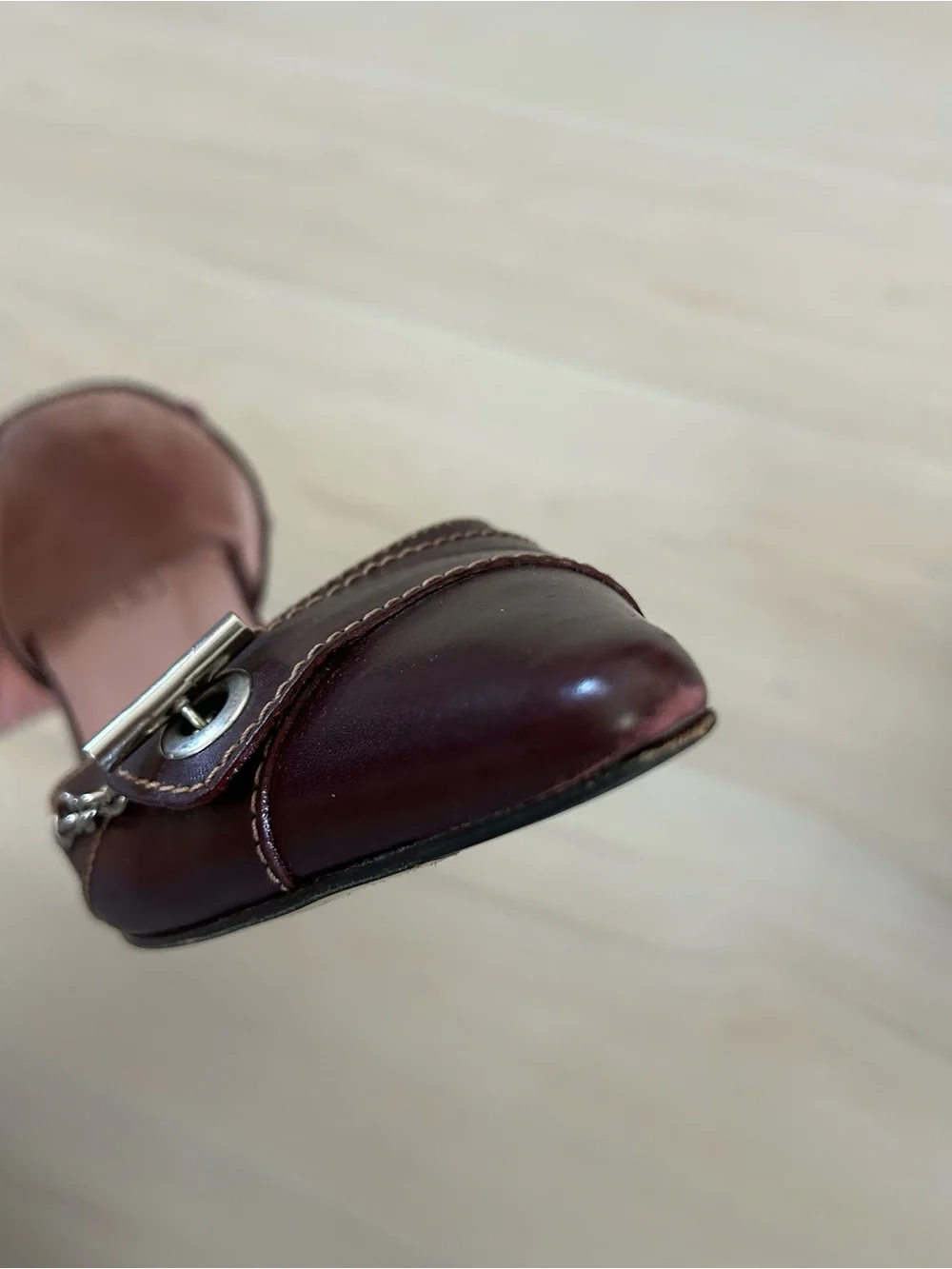 burgundy coach heels